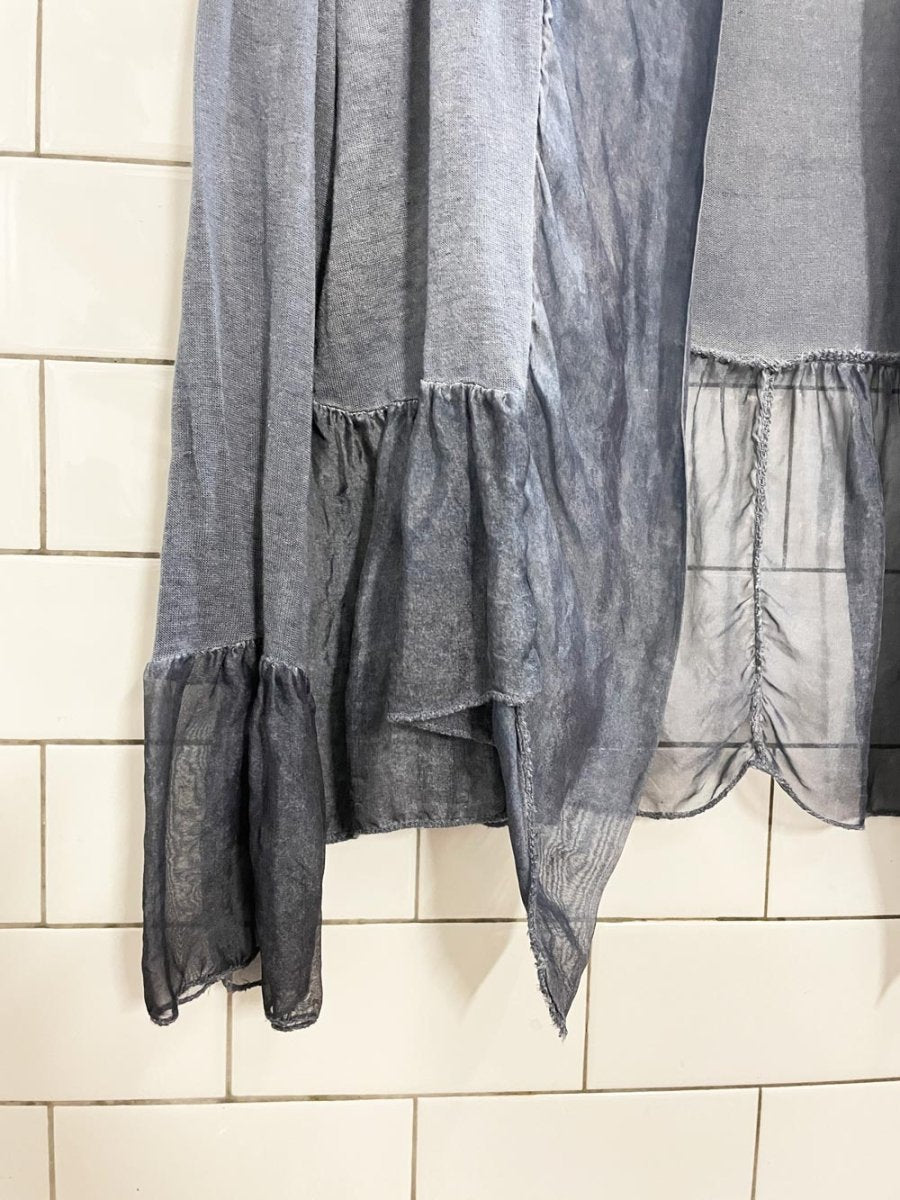 pistache italy silk trim open cardigan top - good market thrift store