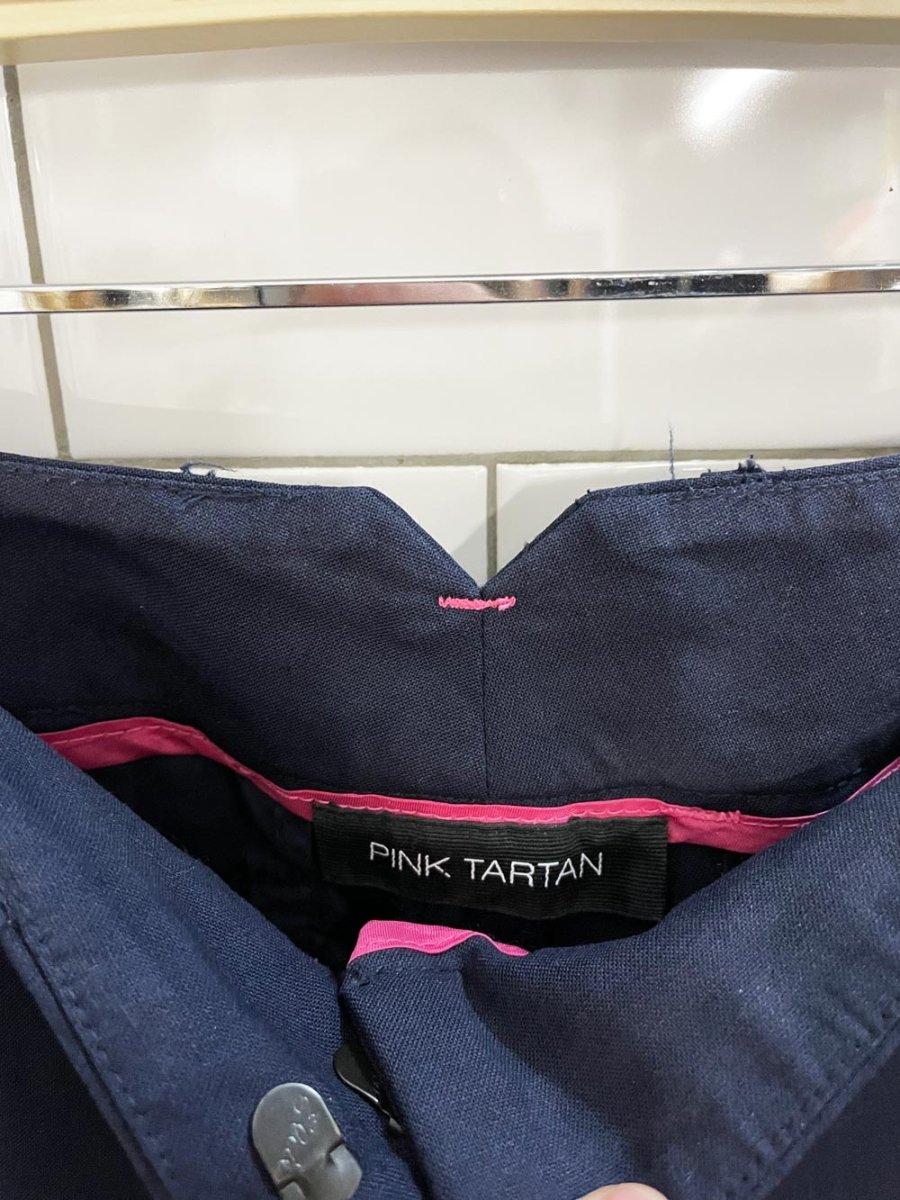 pink tartan slim wool trouser - good market thrift store
