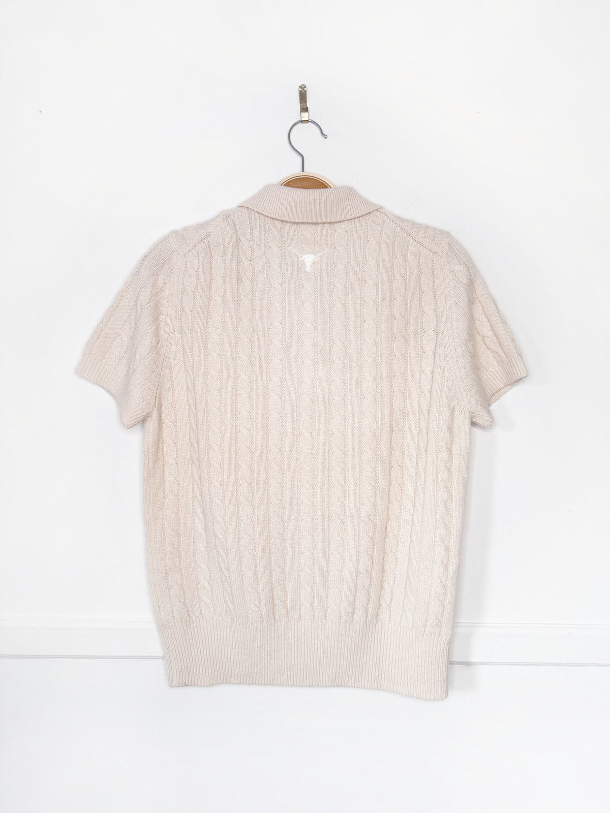 nwt fairway & green 100% cashmere cable knit polo