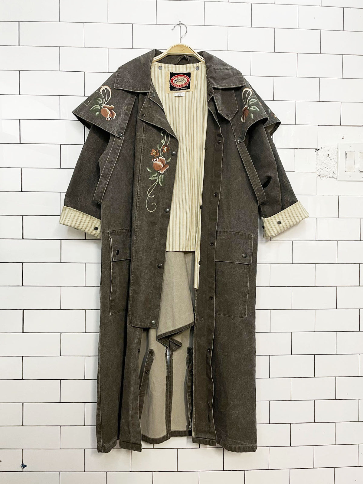 vintage the australian outback hand-painted gunslinger rancher jacket