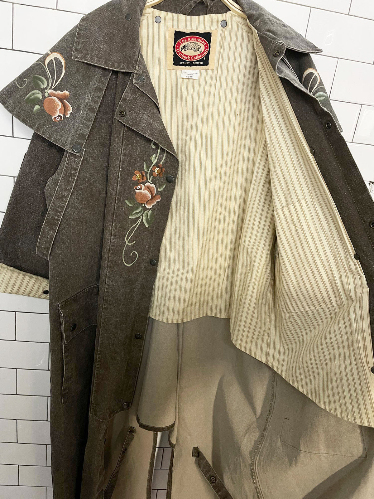 vintage the australian outback hand-painted gunslinger rancher jacket