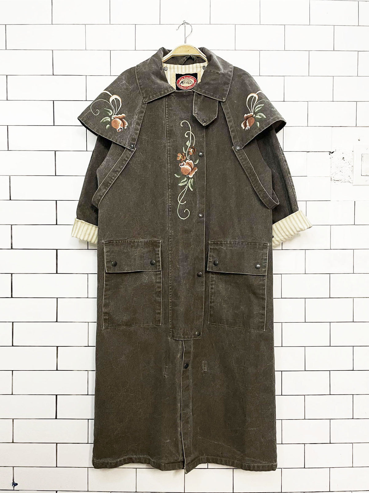 vintage the australian outback hand-painted gunslinger rancher jacket