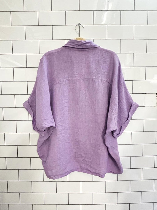 omai oversized drop shoulder linen shirt - good market thrift store