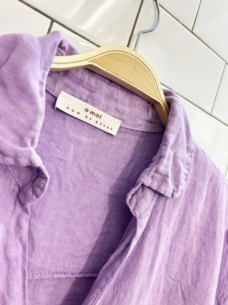 omai oversized drop shoulder linen shirt - good market thrift store