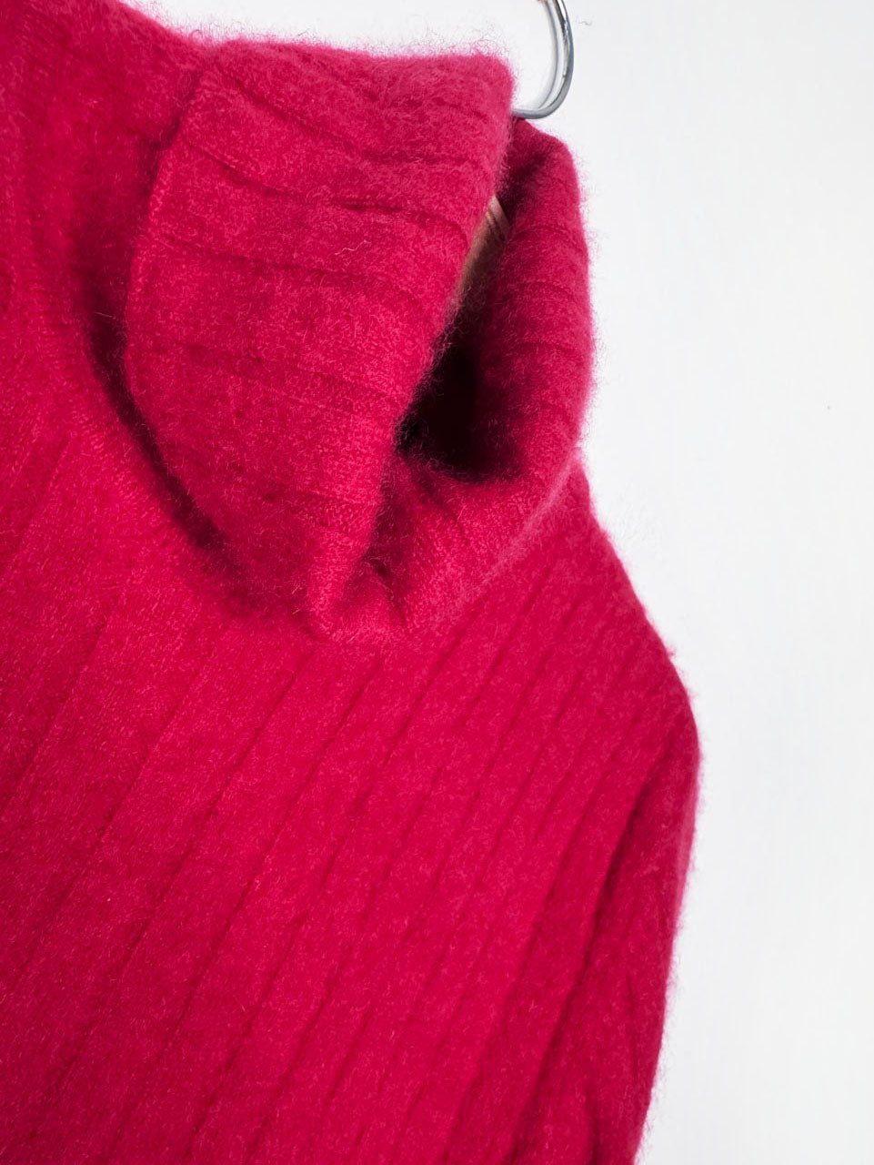 vintage 90s andré christian 100% cashmere fuzzy ribbed knit turtleneck sweater