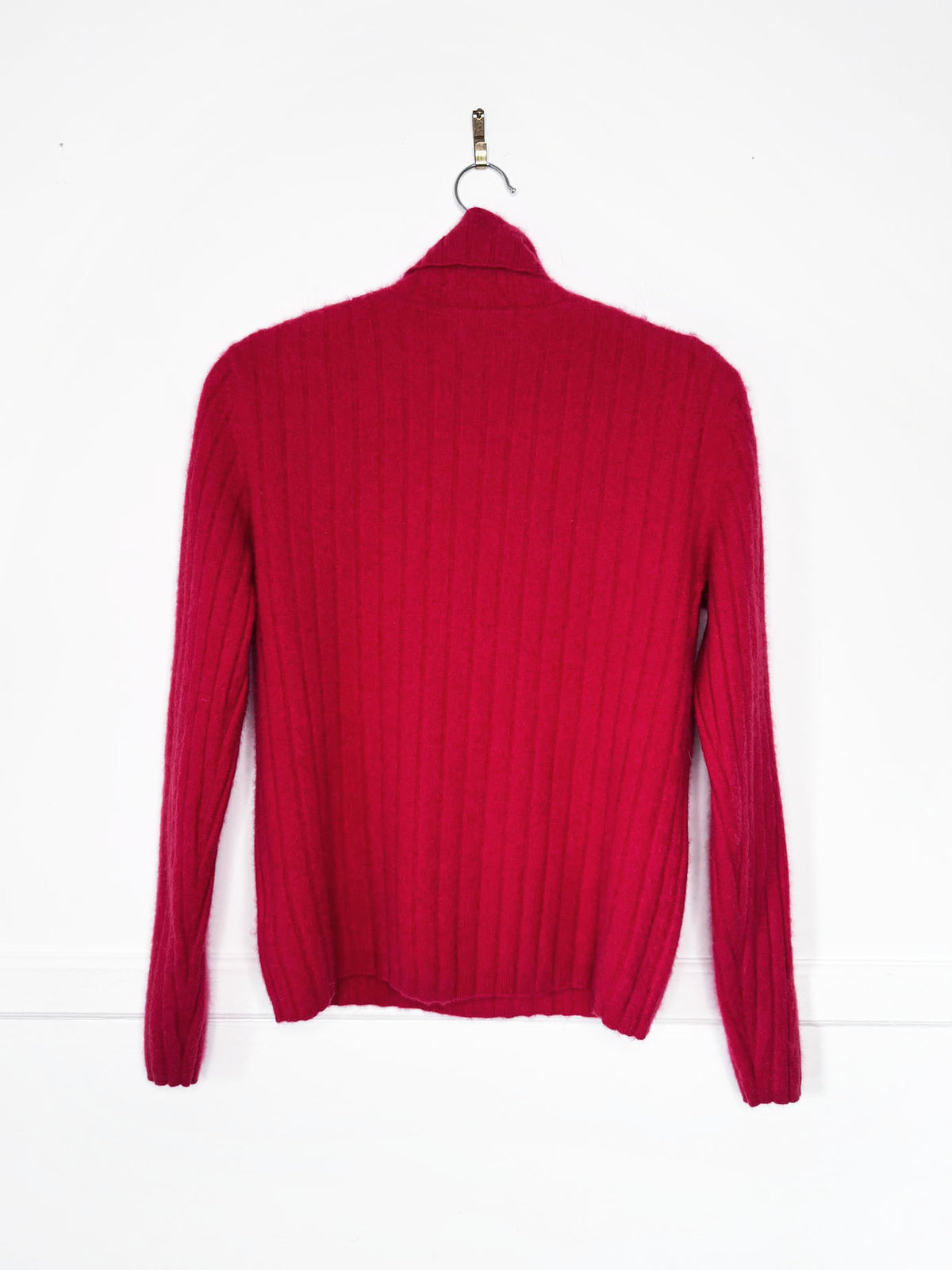 vintage 90s andré christian 100% cashmere fuzzy ribbed knit turtleneck sweater
