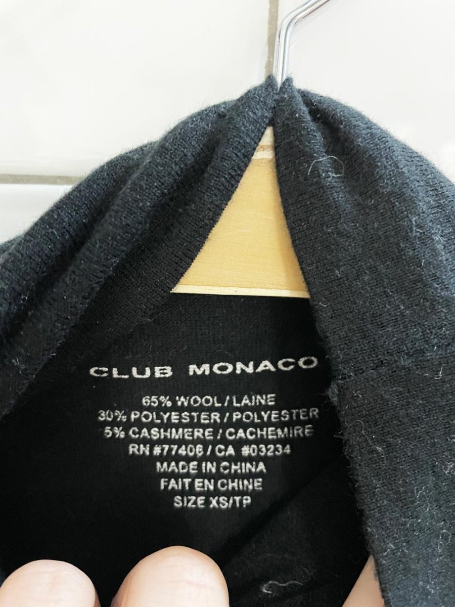 club monaco wool - cashmere blend slim turtleneck - good market thrift store
