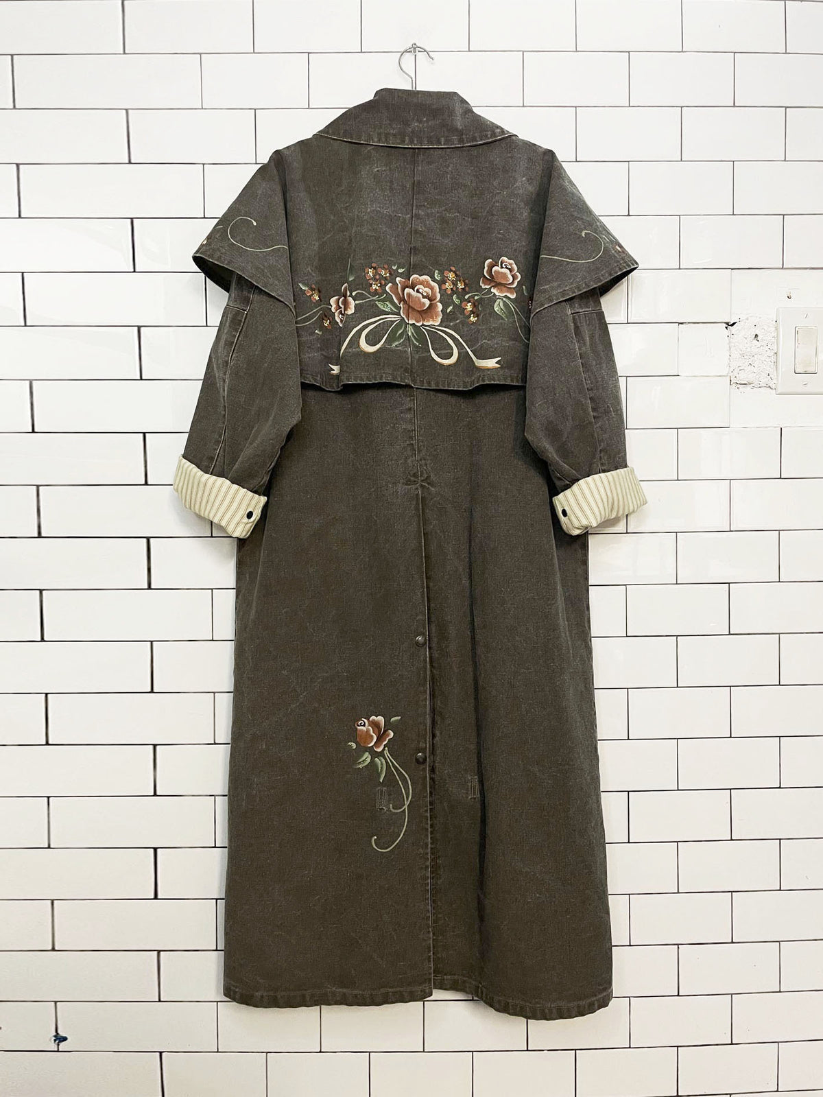 vintage the australian outback hand-painted gunslinger rancher jacket