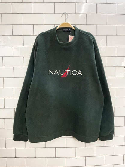 vintage 00s nautica logo fleece crew - good market thrift store