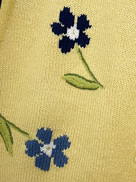 vintage 90s talbots knit floral full button cardigan sweater