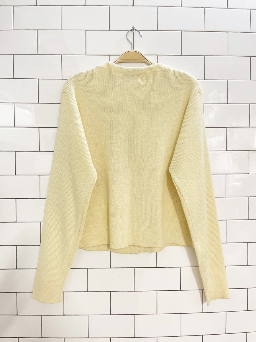 vintage dalmys wool - blend minimal knit boxy cardigan - good market thrift store