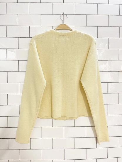 vintage dalmys wool - blend minimal knit boxy cardigan - good market thrift store