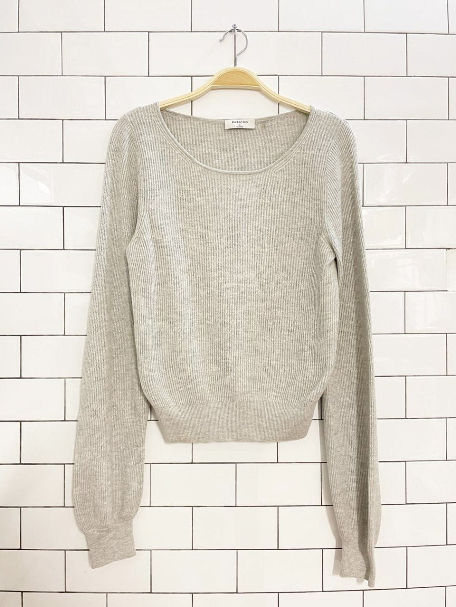 babaton wool - blend balloon - ish sleeve sweater | aritzia - good market thrift store