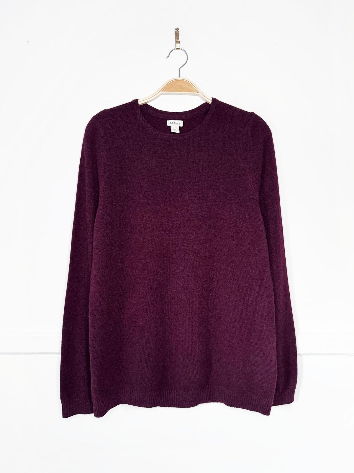 ll bean 100% cashmere knit crewneck sweater