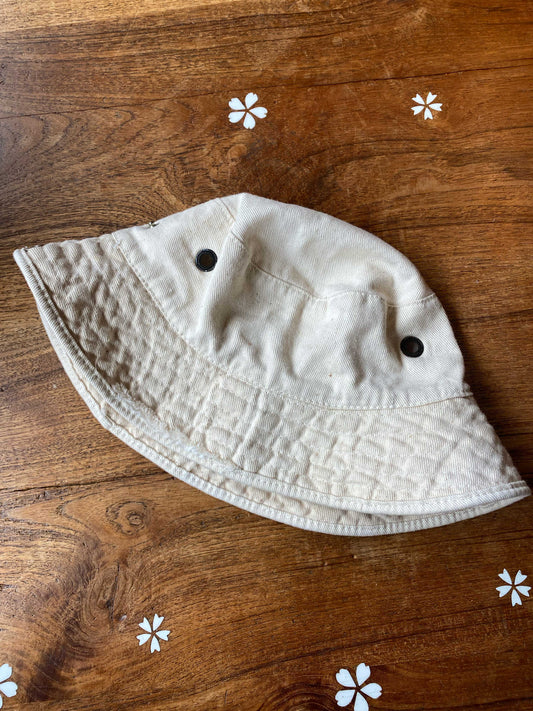 vintage snap side twill bucket hat