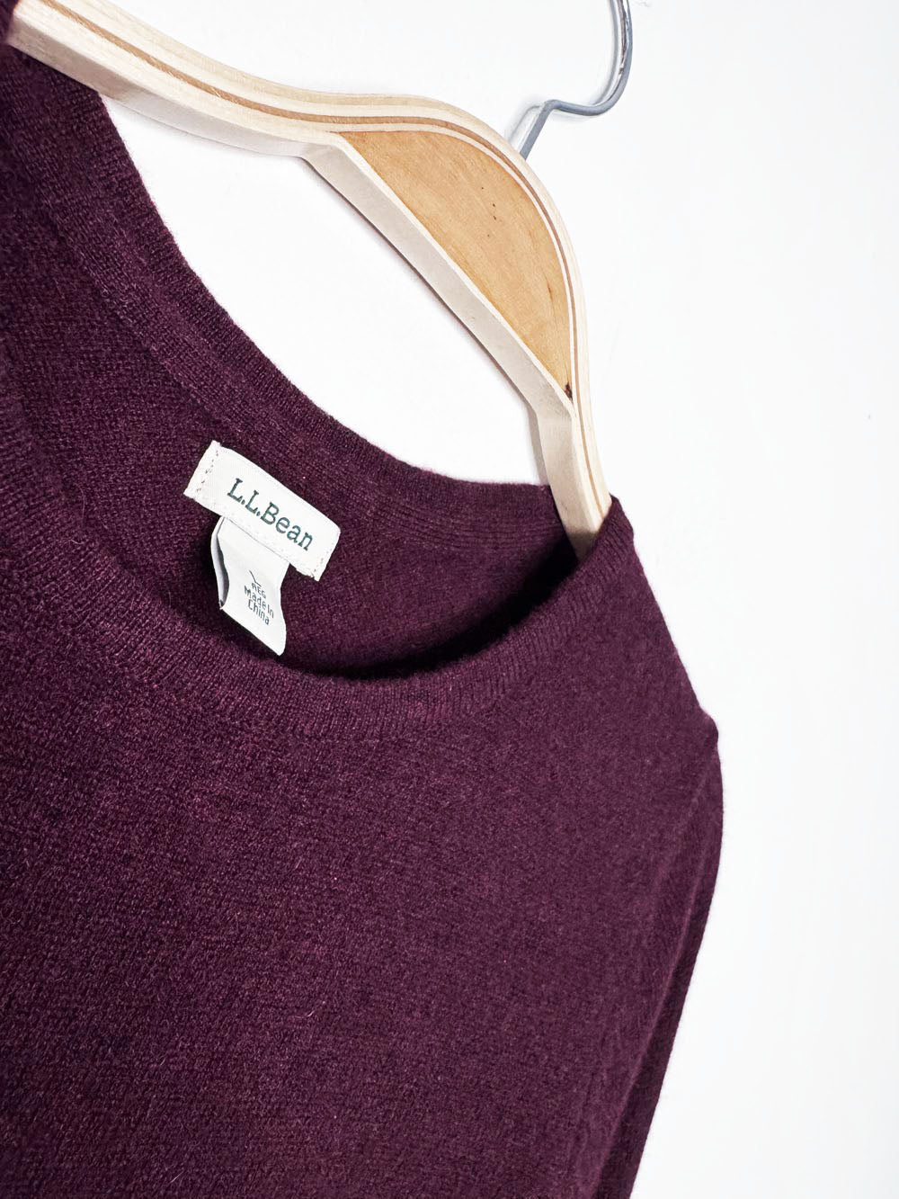 ll bean 100% cashmere knit crewneck sweater