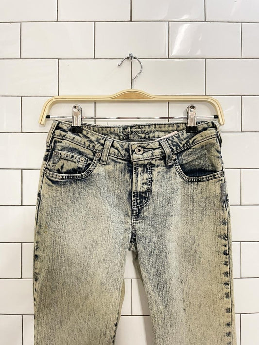 y2k silver spur acid wash flare leg jeans - good market thrift store