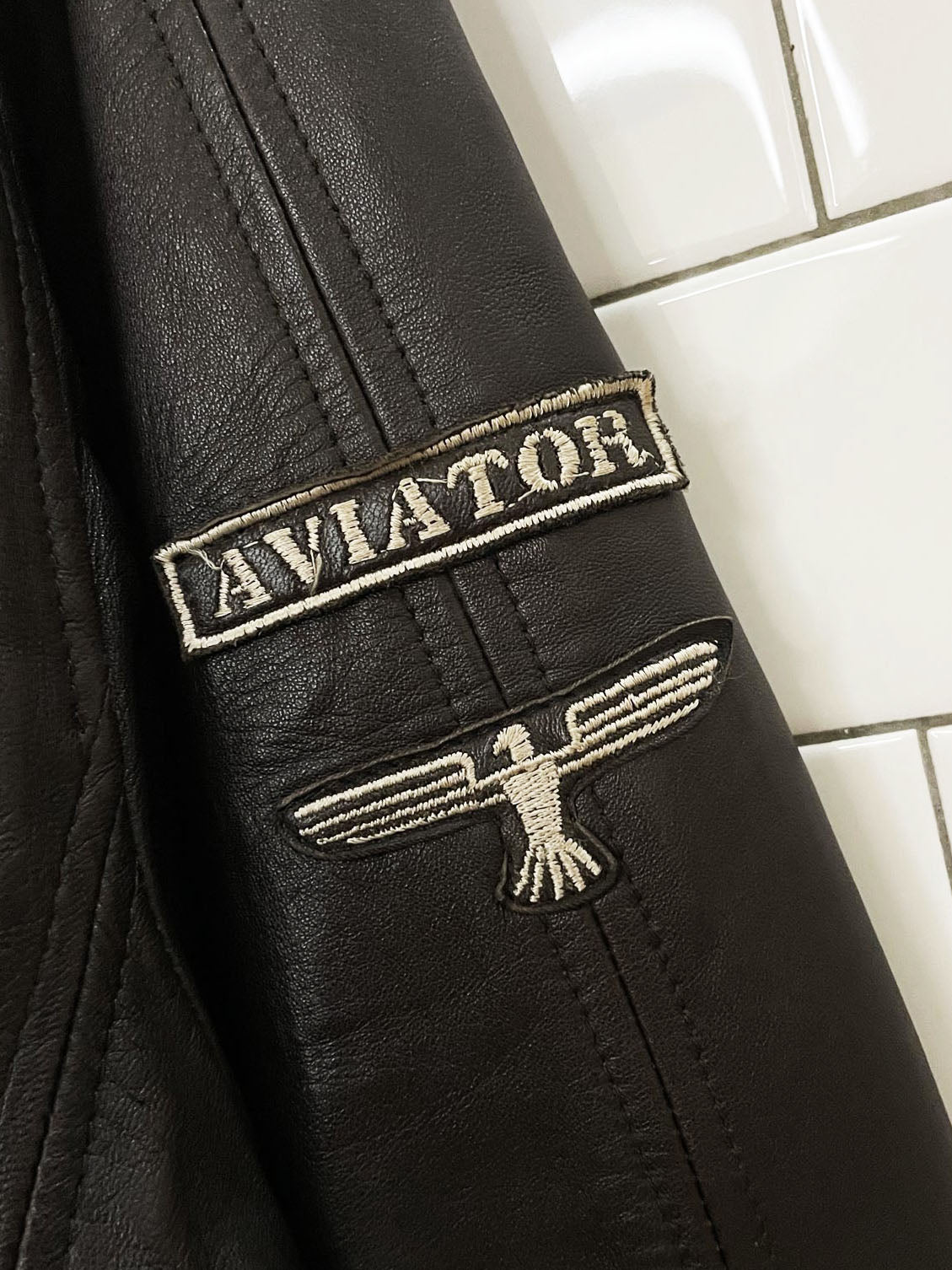 choko authentics x ford butter leather aviator zip bomber jacket | lambskin