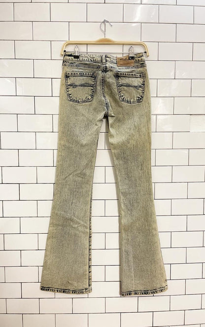 y2k silver spur acid wash flare leg jeans - good market thrift store