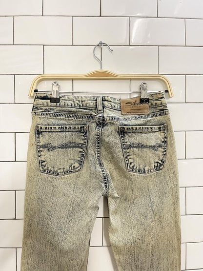 y2k silver spur acid wash flare leg jeans - good market thrift store