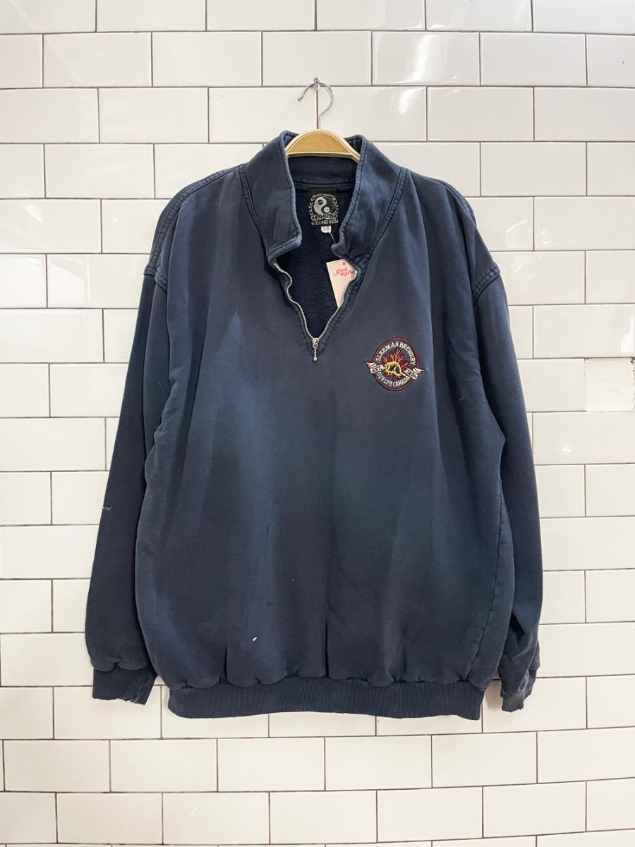 vintage 00s sleeman brewery 1/4 zip sweatshirt - good market thrift store