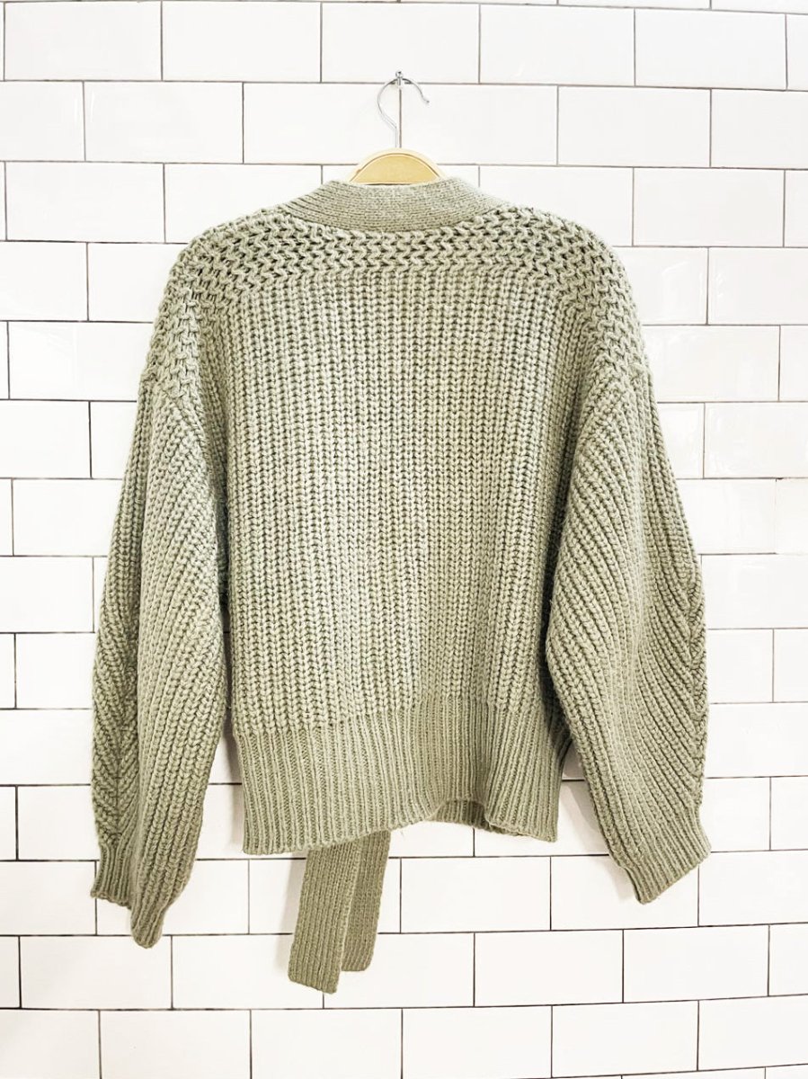 zara chunky knit wrap cardigan sweater - good market thrift store