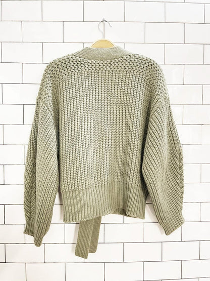 zara chunky knit wrap cardigan sweater - good market thrift store