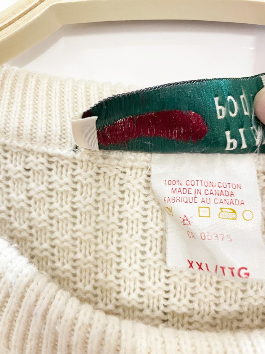 vintage 80s pine point minimal 3d knit sweater - good market thrift store