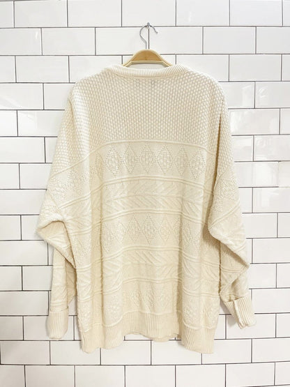 vintage 80s pine point minimal 3d knit sweater - good market thrift store