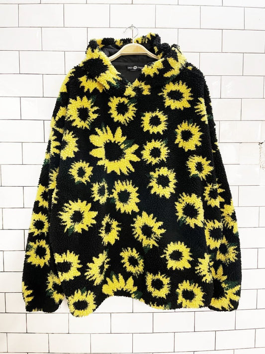 daisy street fleece sunflower hoodie pullover jacket | asos - good market thrift store