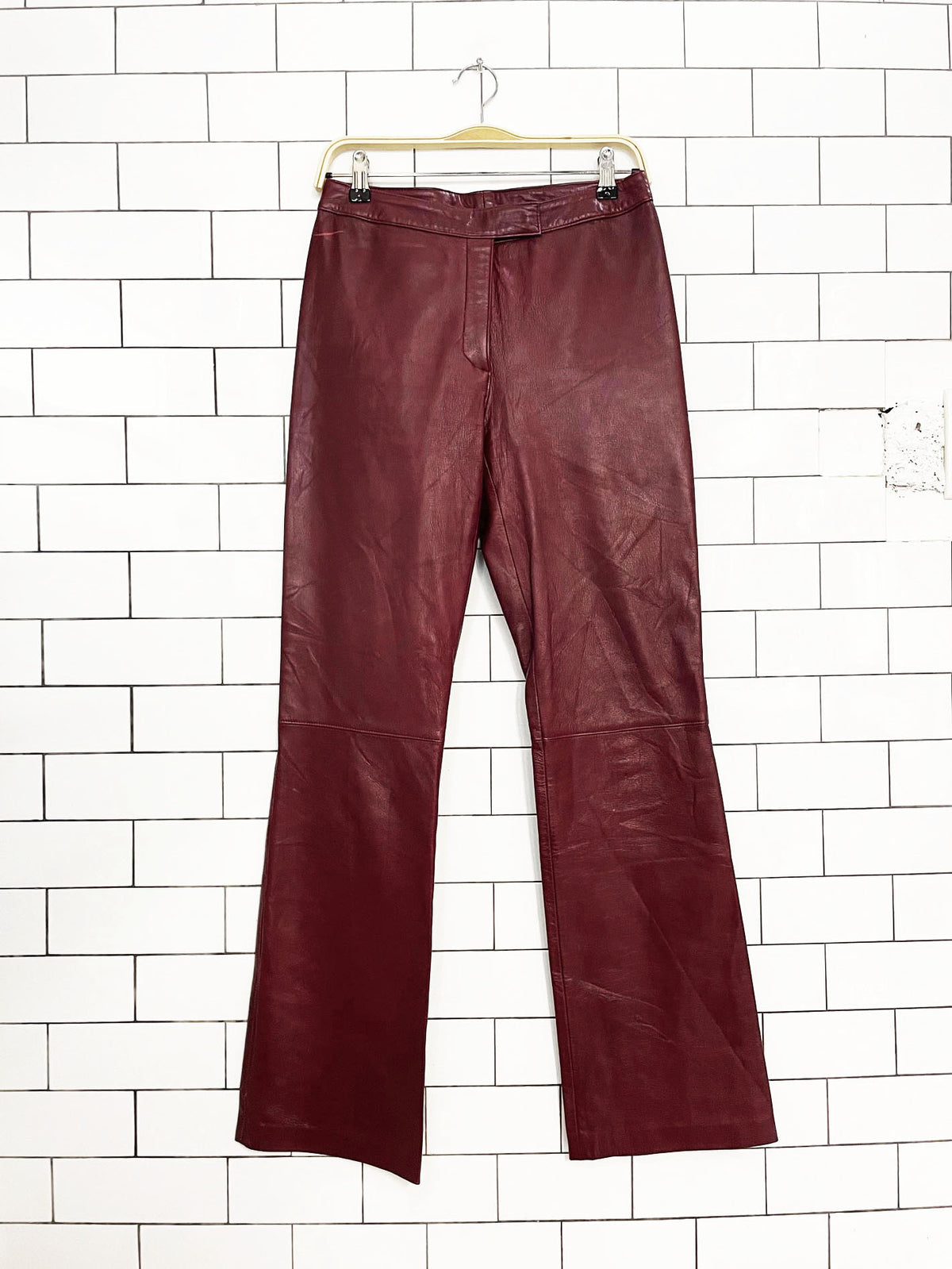 vintage 00s 5|48 butter leather high rise bootcut pants | lambskin | made in Canada