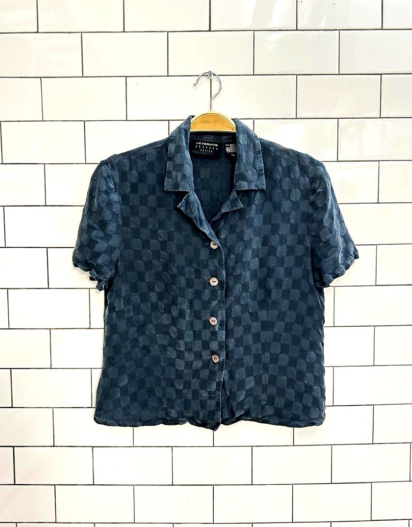 vintage 90s liz claiborne rayon blouse - good market thrift store