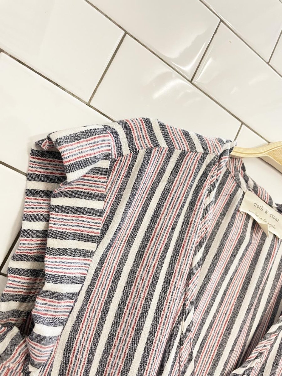 cloth & stone linen - blend tie waist top - good market thrift store