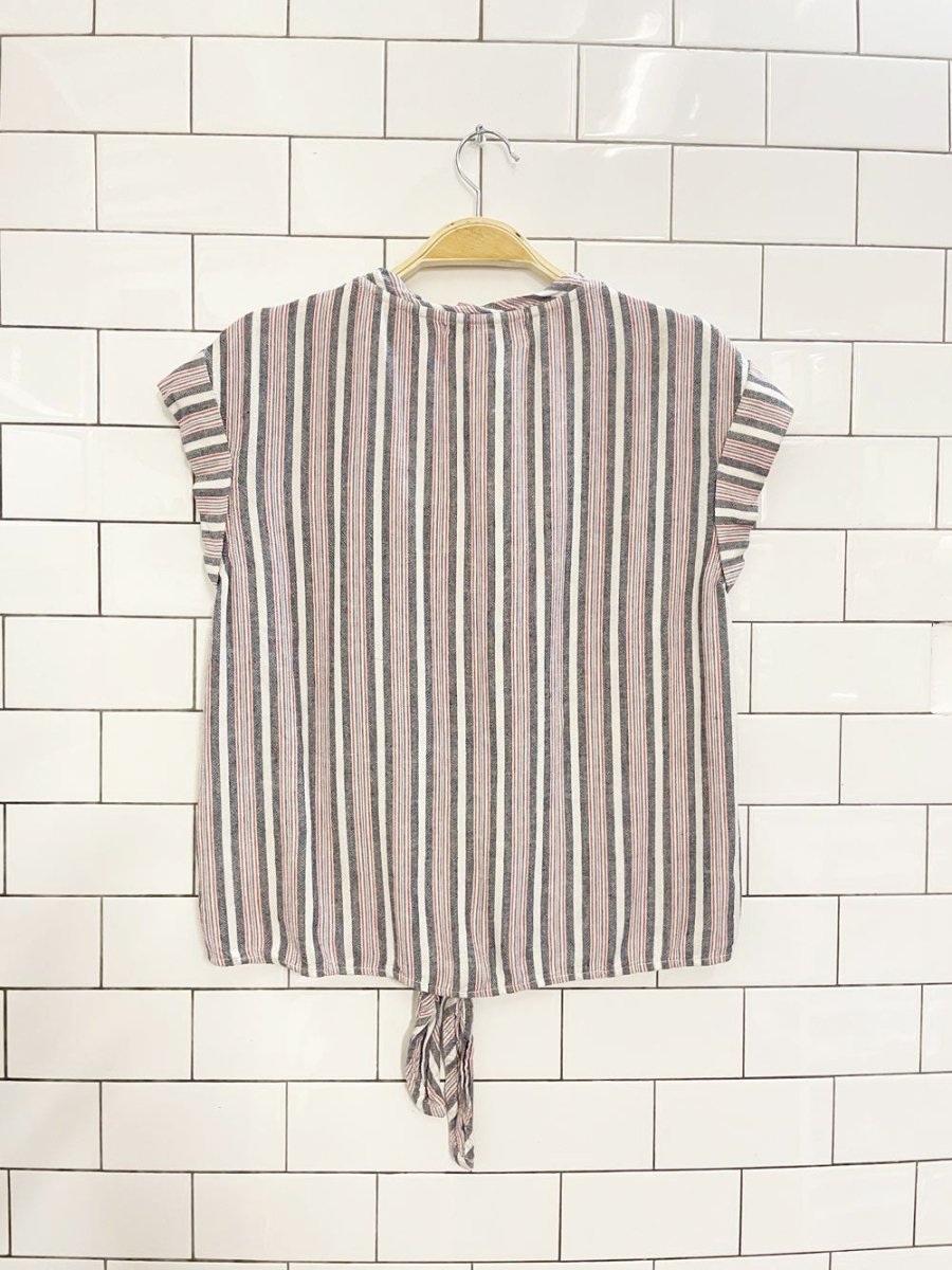 cloth & stone linen - blend tie waist top - good market thrift store