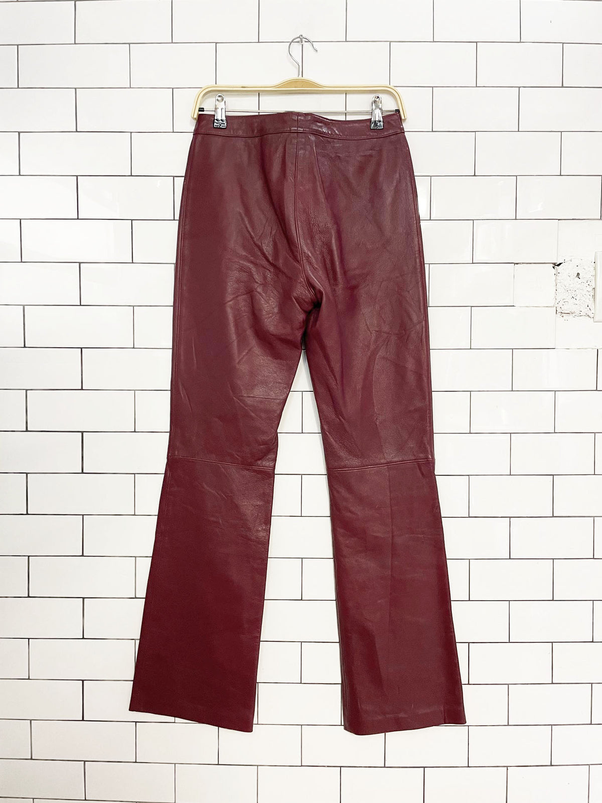vintage 00s 5|48 butter leather high rise bootcut pants | lambskin | made in Canada