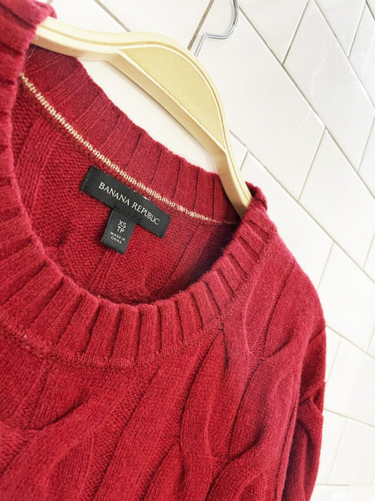 banana republic 2024 100% merino wool cable knit sweater - good market thrift store