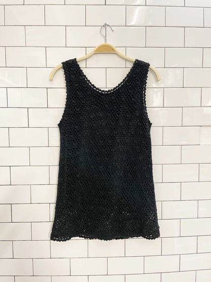 vintage 00s bianca nygard crochet knit tank - good market thrift store