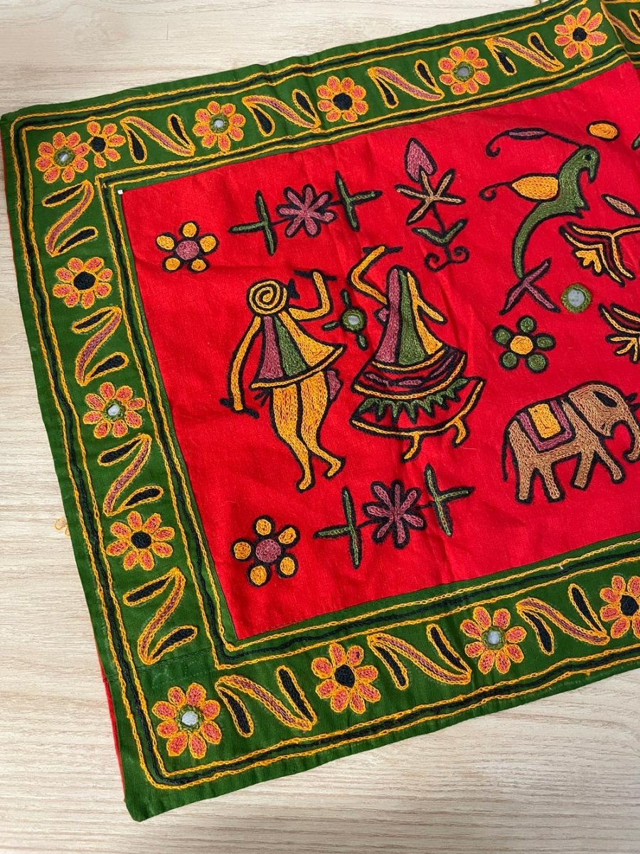 boho indian folk embroidered tapestry - good market thrift store
