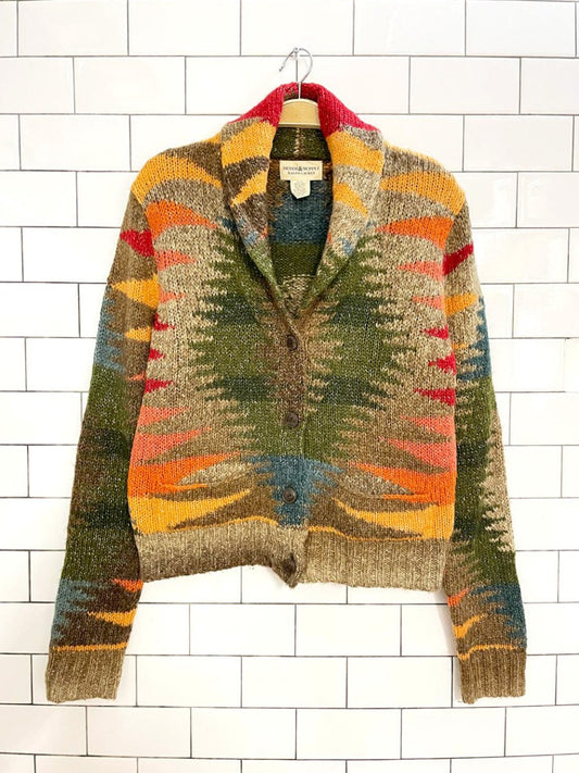 ralph lauren wool - alpaca southwestern knit cardigan | denim & supply - good market thrift store