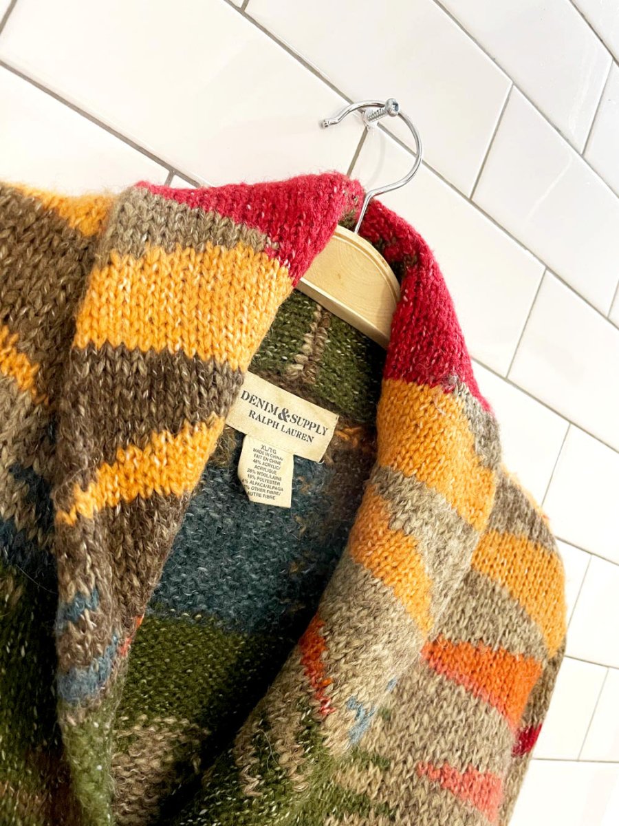 ralph lauren wool - alpaca southwestern knit cardigan | denim & supply - good market thrift store