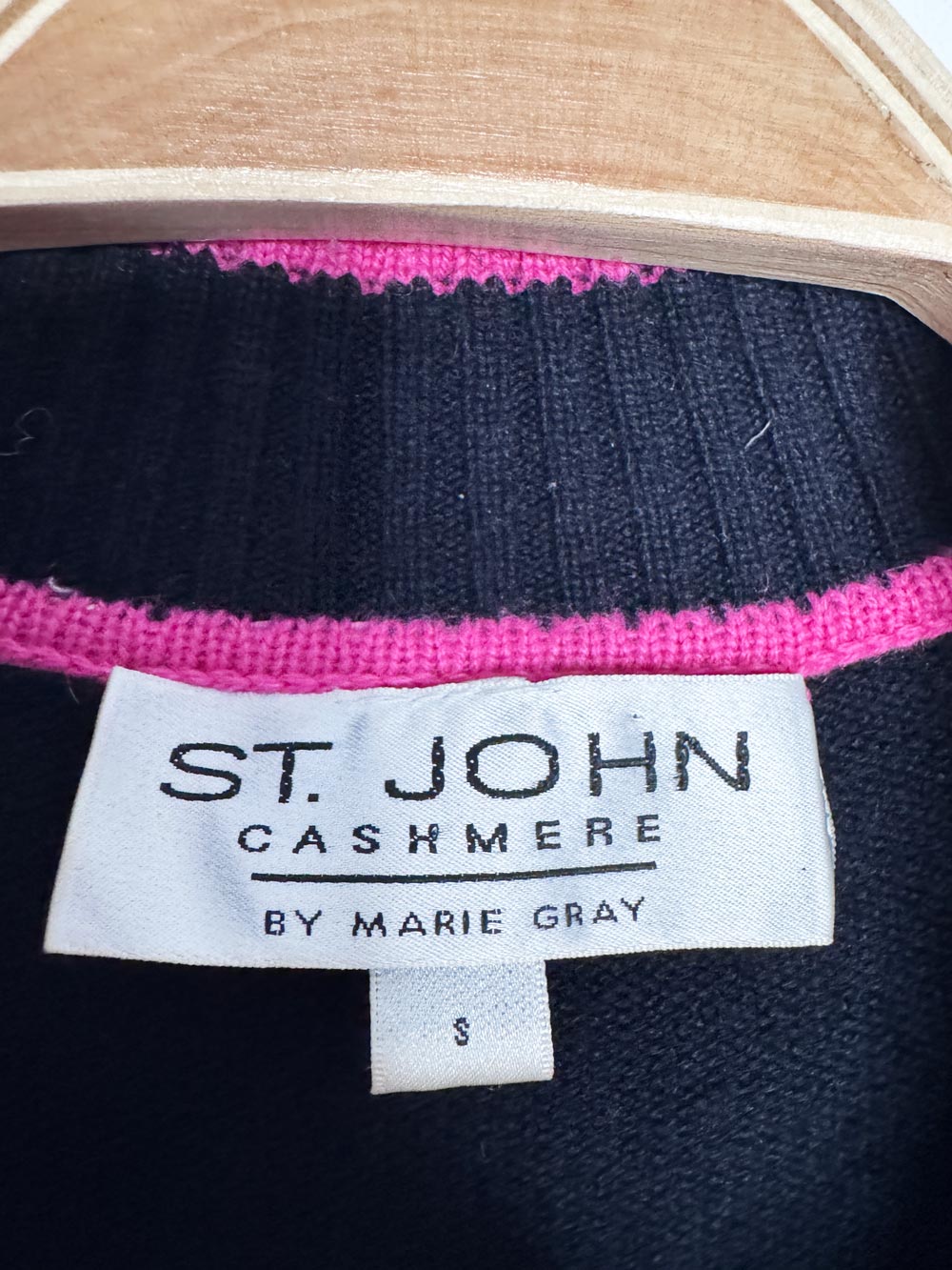 y2k st john 100% cashmere knit full zip ski cardigan sweater