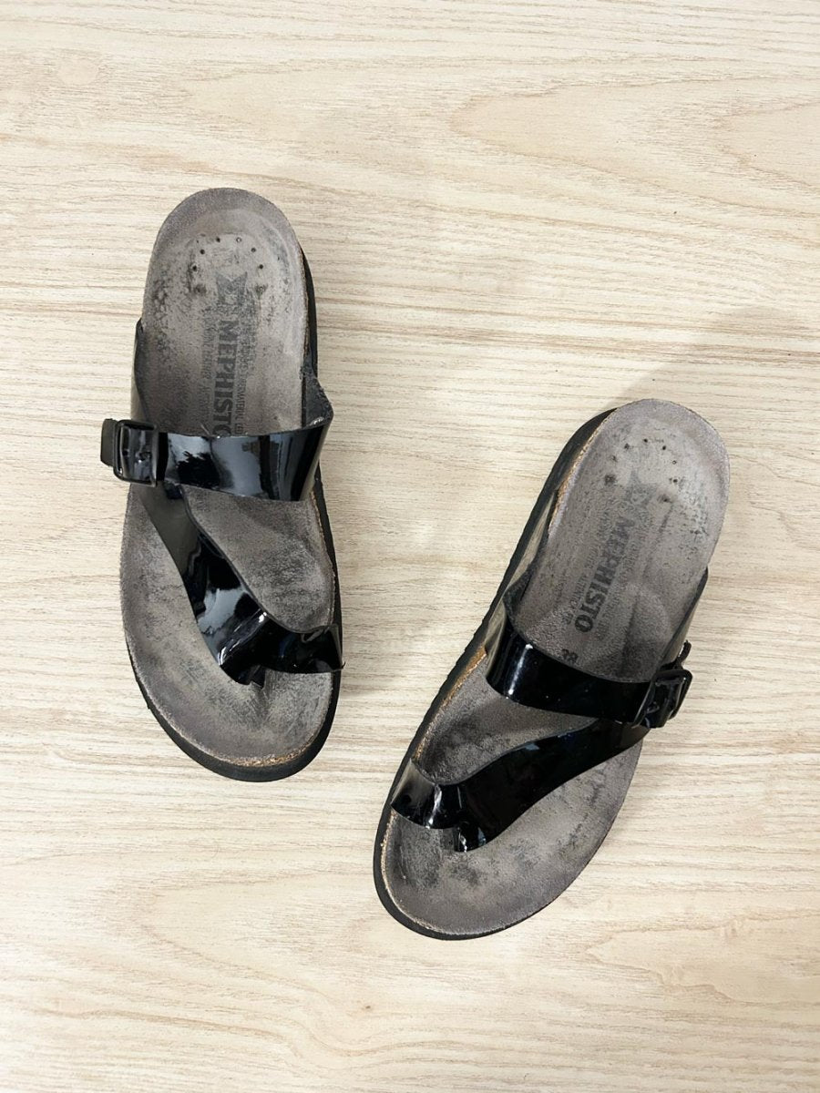 mephisto helen classic patent leather sandals - good market thrift store