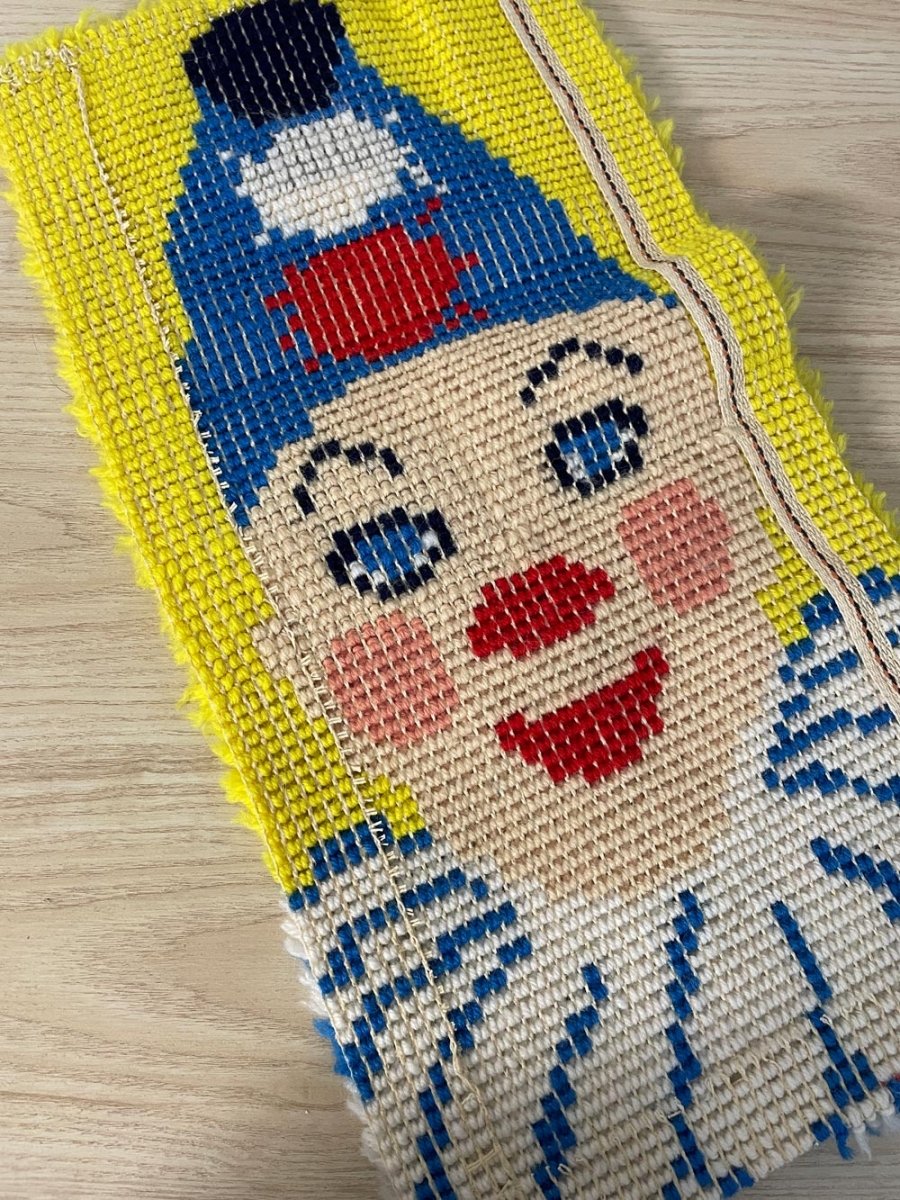 vintage latchhook clown art - good market thrift store