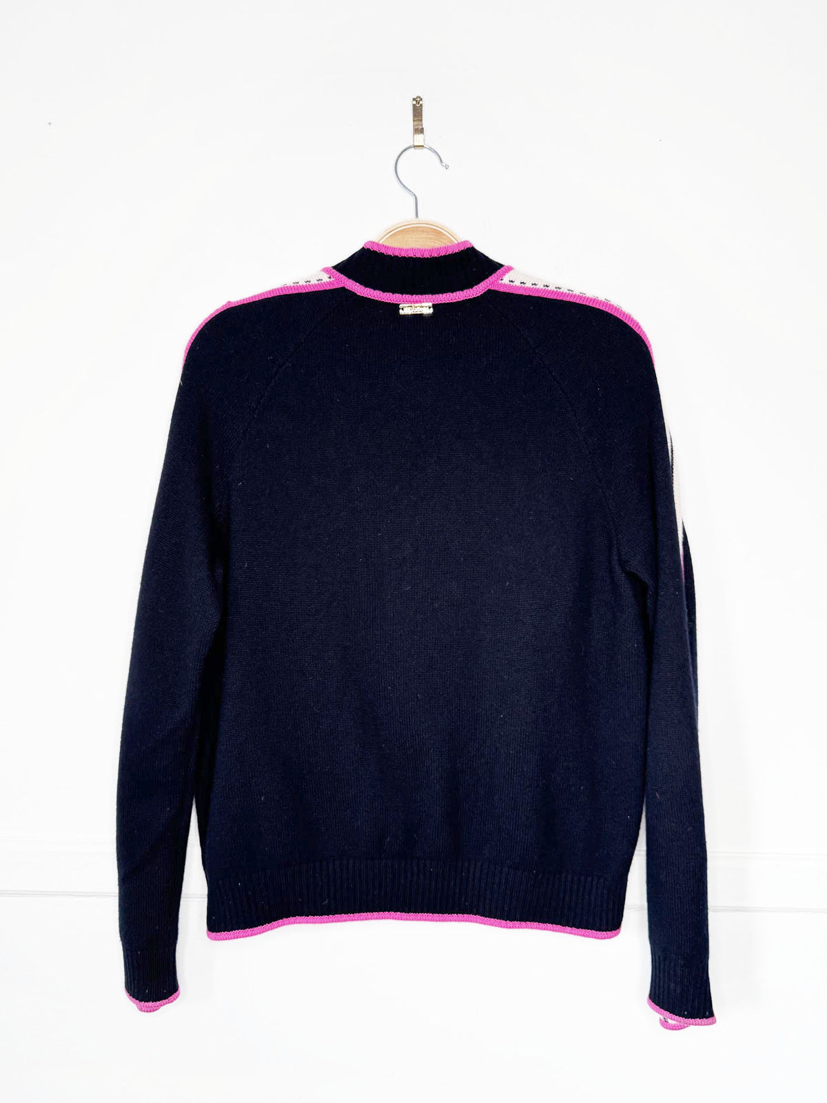 y2k st john 100% cashmere knit full zip ski cardigan sweater