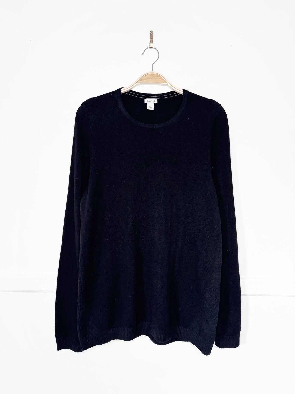 ll bean 100% cashmere knit crewneck sweater