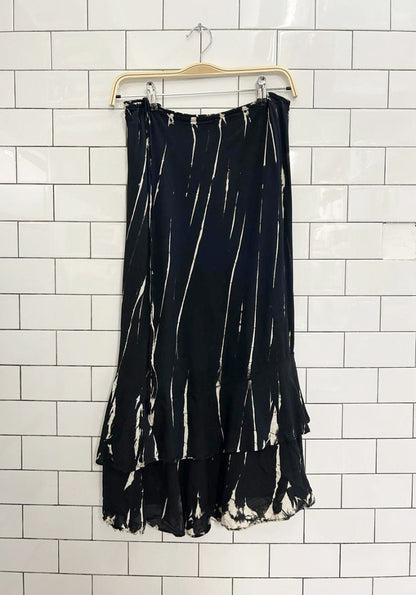 vintage 90s wrap tie dye midi skirt - good market thrift store