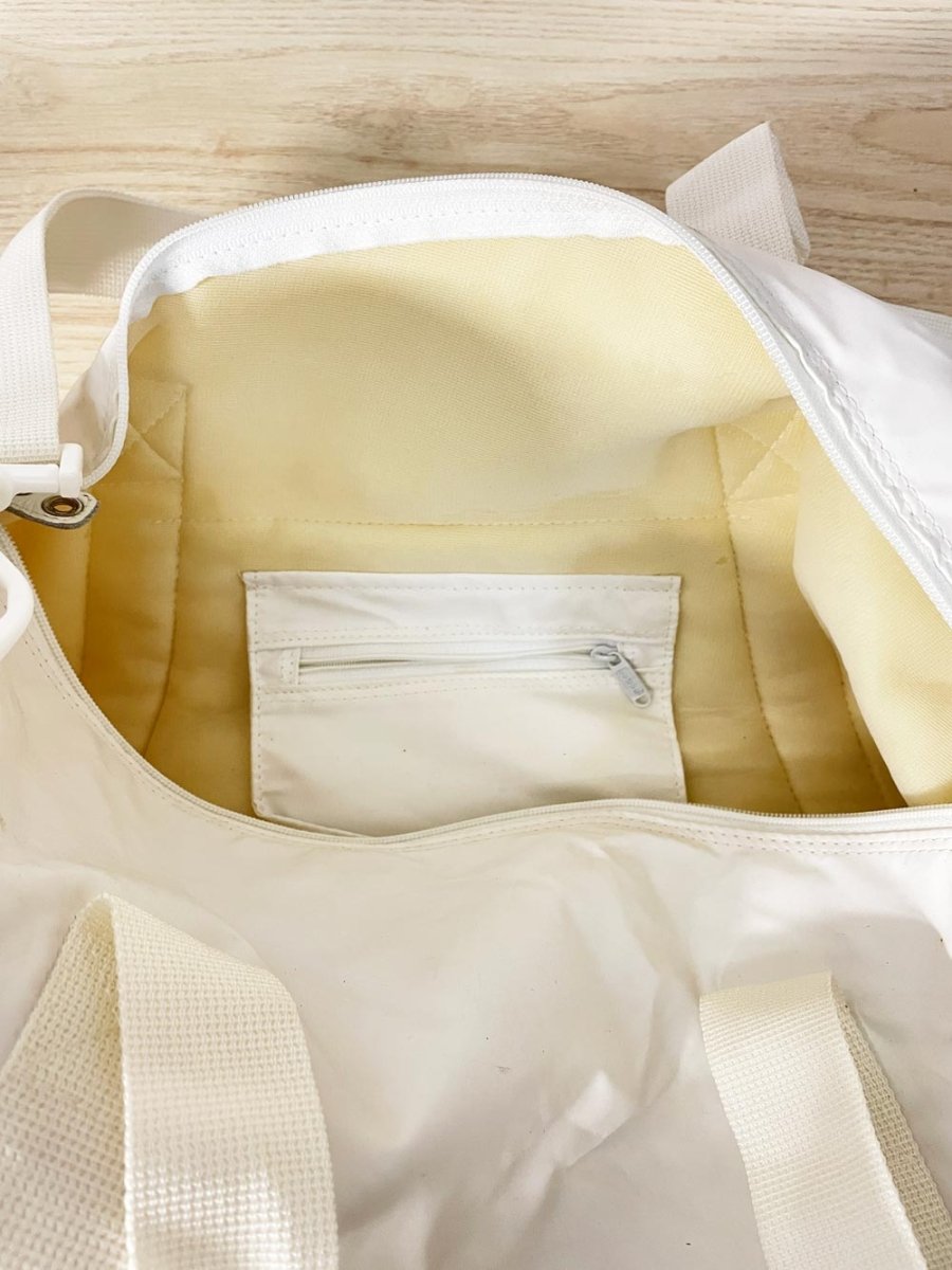 vintage 80s adidas white duffle bag - good market thrift store