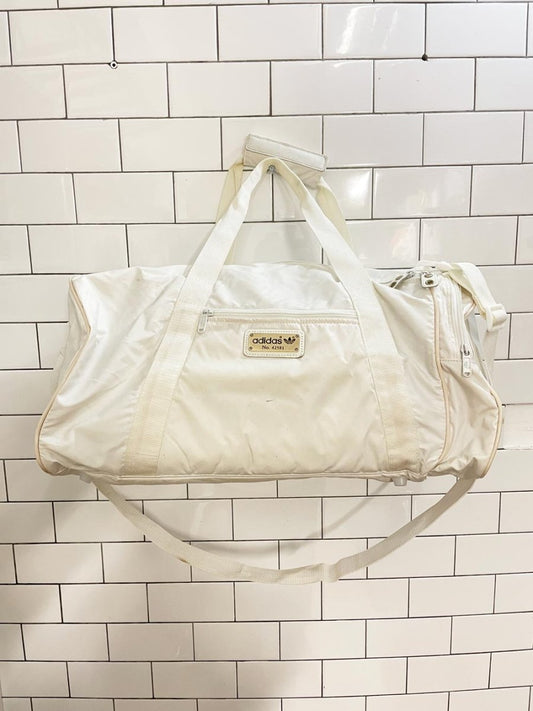 vintage 80s adidas white duffle bag - good market thrift store