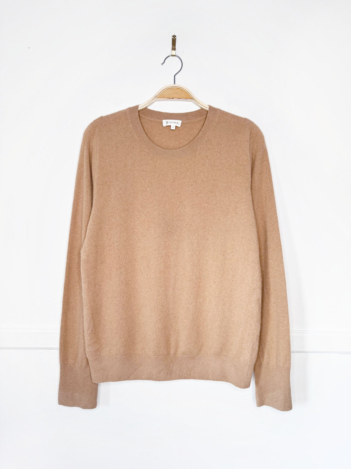 lilysilk 100% ultrafine baby cashmere knit crewneck sweater