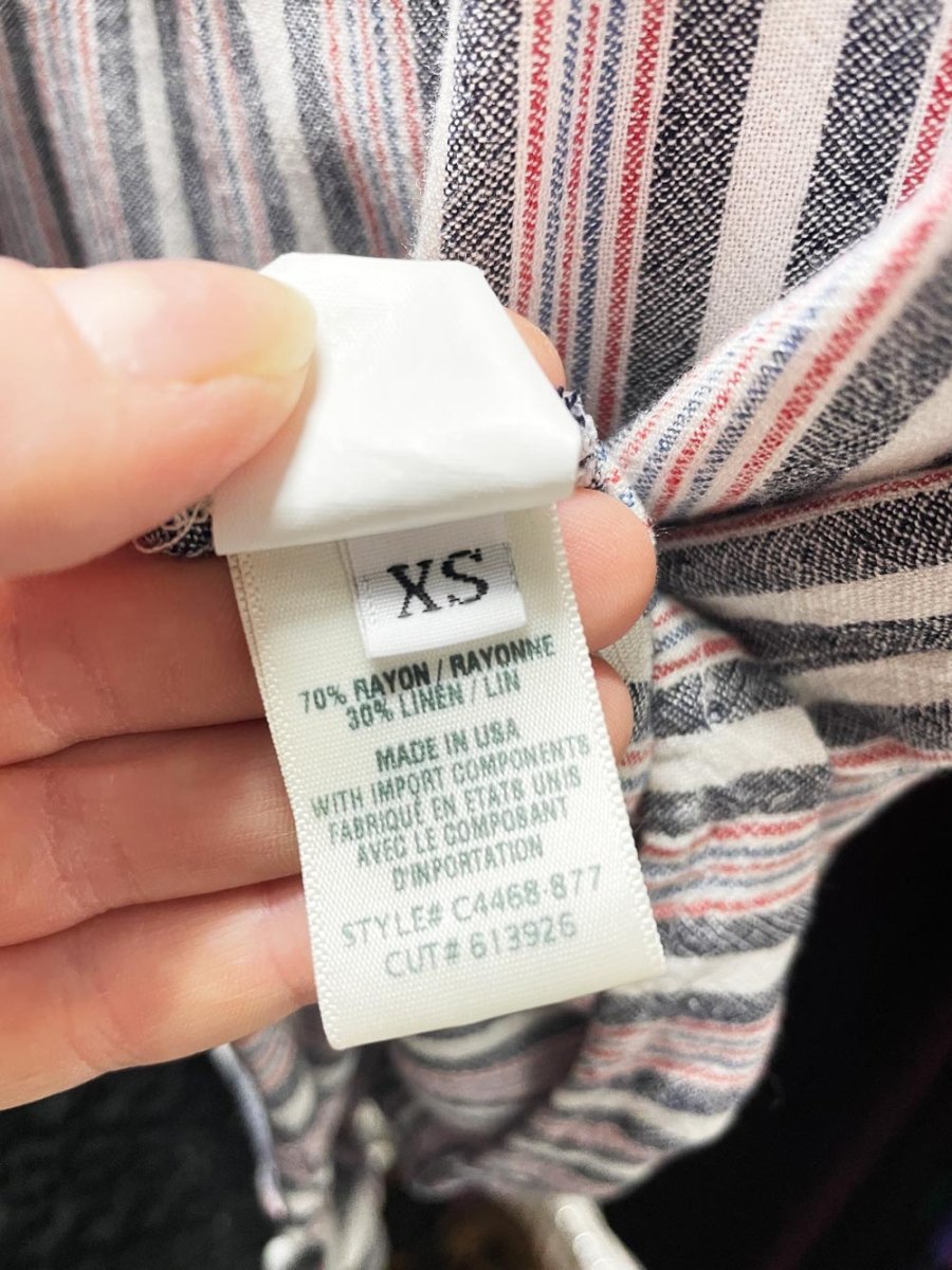 cloth & stone linen - blend tie waist top - good market thrift store